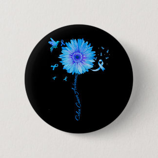Badge Rond 5 Cm Ruban bleu de sensibilisation au cancer du côlon c