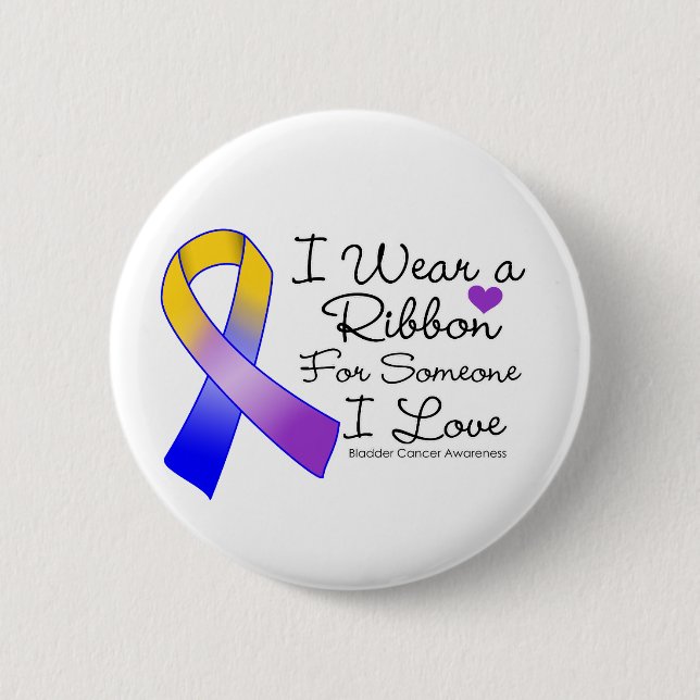 Badge Rond 5 Cm Ruban Cancer de la vessie Quelqu'un que j'aime (Devant)