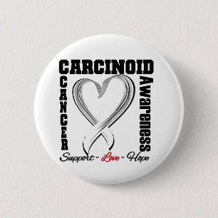 Badge Rond 5 Cm Ruban carcinoïde de coeur de conscience de Cancer