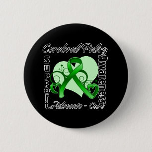 Badge Rond 5 Cm Ruban cardiaque - Sensibilisation à la paralysie c