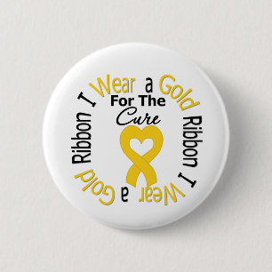 Badge Rond 5 Cm Ruban de Cancer d'enfance pour le traitement