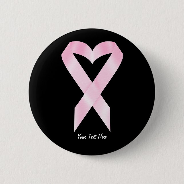 Badge Rond 5 Cm Ruban de cancer du sein (personnalisable) (Devant)