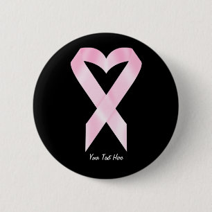 Badge Rond 5 Cm Ruban de cancer du sein (personnalisable)