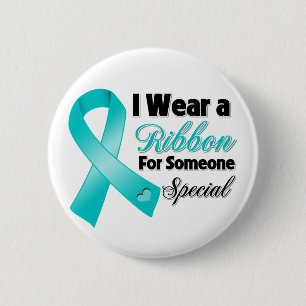 Badge Rond 5 Cm Ruban de Cancer ovarien quelqu'un spécial