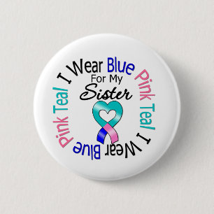 Badge Rond 5 Cm Ruban de coeur d'usage du cancer de la thyroïde I