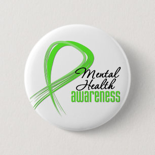 Badge Rond 5 Cm Ruban de conscience de santé mentale