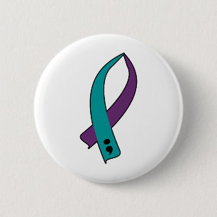 Badge Rond 5 Cm Ruban de conscience de suicide