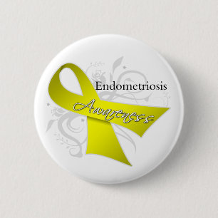 Badge Rond 5 Cm Ruban de conscience d'endométriose