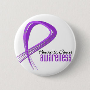Badge Rond 5 Cm Ruban de grunge de Cancer pancréatique