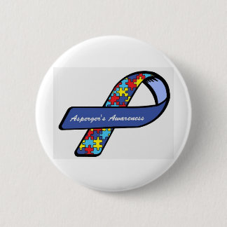Badge Rond 5 Cm Ruban de la conscience d'Asperger