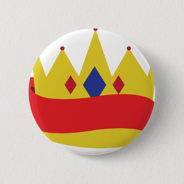 Badge Rond 5 Cm Ruban de la Couronne (Devant)