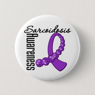 Badge Rond 5 Cm Ruban de pierre gemme de conscience de sarcoïdose