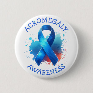 Badge Rond 5 Cm Ruban de sensibilisation à l'acromégalie