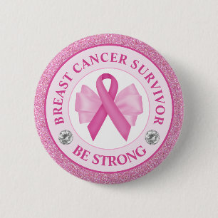 Badge Rond 5 Cm Ruban de sensibilisation au cancer du sein Surviva