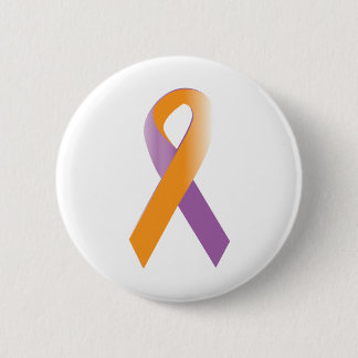 Badge Rond 5 Cm Ruban de sensibilisation au pourpre et à l'orange