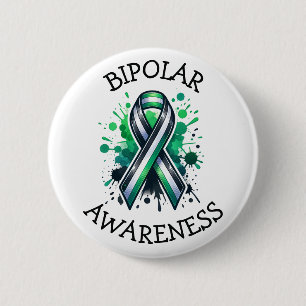 Badge Rond 5 Cm Ruban de sensibilisation au trouble bipolaire
