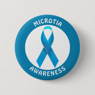 Badge Rond 5 Cm Ruban de sensibilisation bleu pour microtie