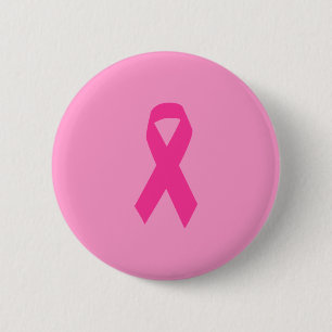 Badge Rond 5 Cm Ruban de sensibilisation rose