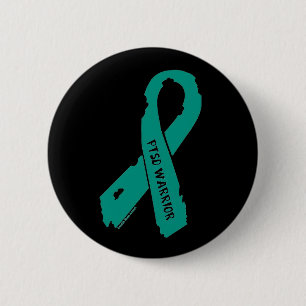 Badge Rond 5 Cm Ruban déchiqueté PTSD WARRIOR