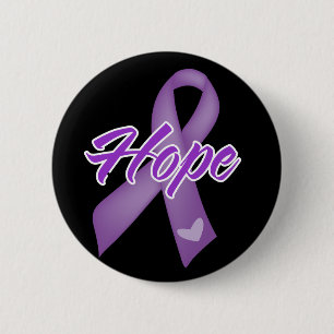 Badge Rond 5 Cm Ruban d'espoir - causes pourpres de ruban