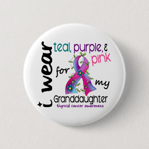Badge Rond 5 Cm Ruban d'usage du cancer de la thyroïde I pour ma