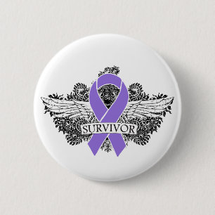 Badge Rond 5 Cm Ruban Hodgkins Lymphoma aile SURVIVOR
