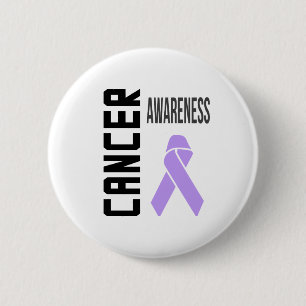 Badge Rond 5 Cm Ruban Lavande de Sensibilisation au Cancer (tous l