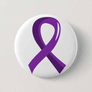 Badge Rond 5 Cm Ruban pourpre 3 de Cancer pancréatique