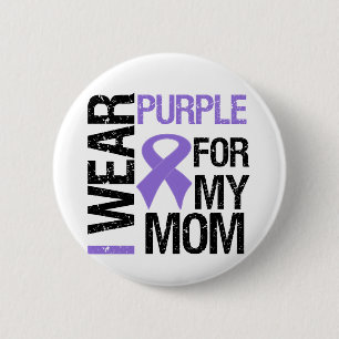 Badge Rond 5 Cm Ruban pourpre de Cancer pancréatique (maman)