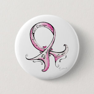 Badge Rond 5 Cm Ruban rose