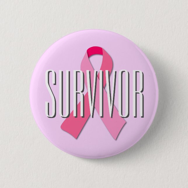 Badge Rond 5 Cm Ruban rose survivant (Devant)