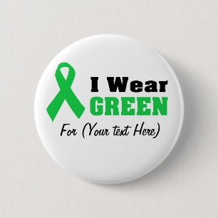 Badge Rond 5 Cm Ruban vert de conscience