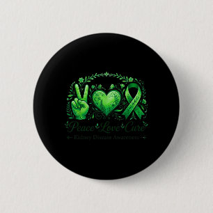 Badge Rond 5 Cm Ruban Vert de Sensibilisation à la Maladie Rénale
