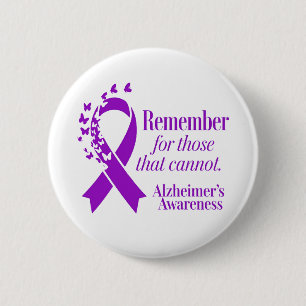 Badge Rond 5 Cm Ruban Violet de Sensibilisation à la Maladie d'Alz