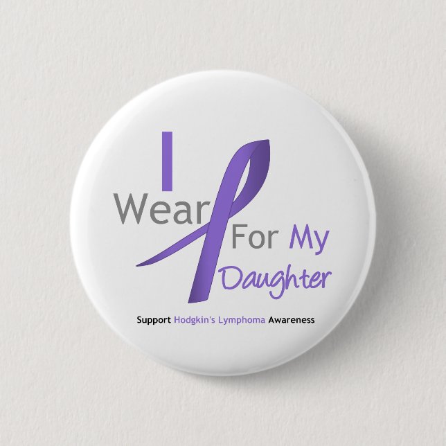 Badge Rond 5 Cm Ruban Violet Lymphome de Hodgkin pour fille (Devant)