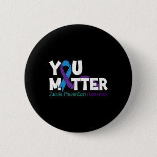 Badge Rond 5 Cm Ruban violet sarcelle de sensibilisation à la prév