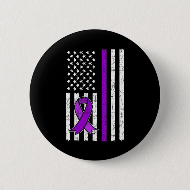 Badge Rond 5 Cm Ruban Violet. Sensibilisation aux surdoses 5 (Devant)