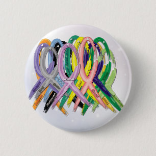Badge Rond 5 Cm Rubans de sensibilisation au cancer