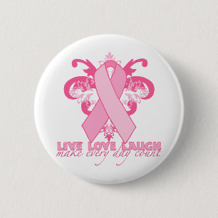 Badge Rond 5 Cm Rubans roses chaque jour