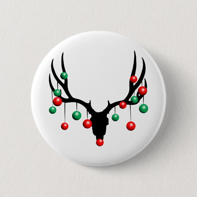 Badge Rond 5 Cm Rudolph le renne à nez mort (Devant)