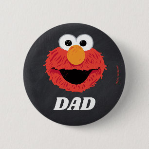 Badge Rond 5 Cm Rue Sésame   Elmo Birthday Chalkboard Papa