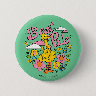 Badge Rond 5 Cm Rue Sésame Meilleurs potes d'oiseaux jaunes