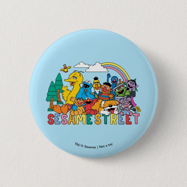 Badge Rond 5 Cm Rue Sésame | Rainbow Wave (Devant)