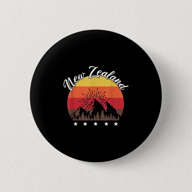 Badge Rond 5 Cm Rugby Lover Kiwi Gift New Zealand  (Devant)