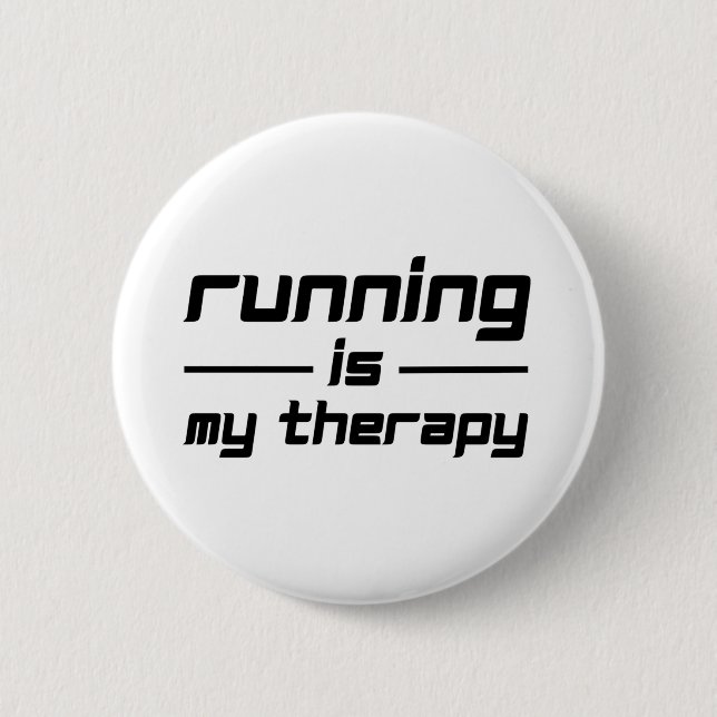 Badge Rond 5 Cm Running Est Ma Thérapie (Devant)