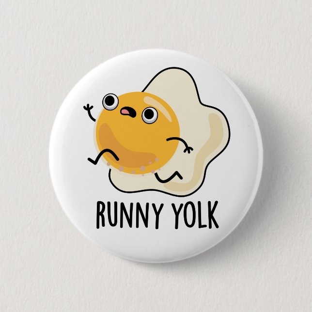 Badge Rond 5 Cm Runny Yolk Funny Food Egg Pun (Devant)