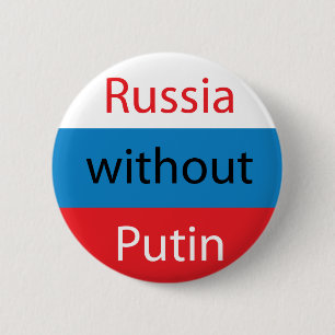 Badge Rond 5 Cm Russie sans Poutine
