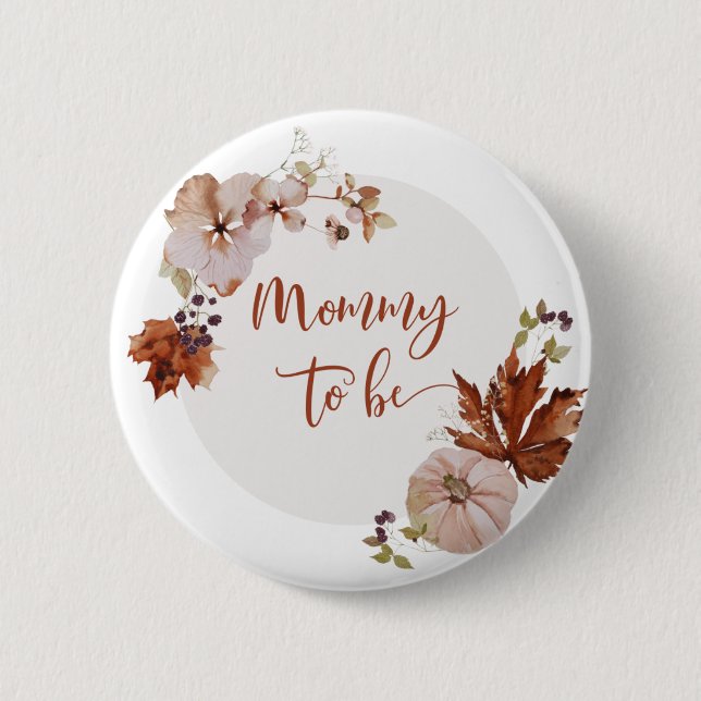 Badge Rond 5 Cm Rustique automne Maman à être bouton (Devant)