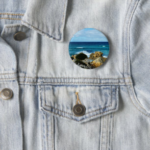 Badge Rond 5 Cm Rythme de l'océan,  