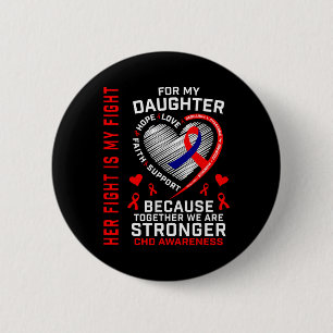 Badge Rond 5 Cm Sa Fille Combattante Sensibilisation à l'hépatite 